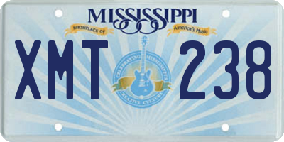 MS license plate XMT238