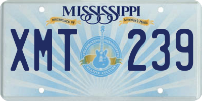 MS license plate XMT239