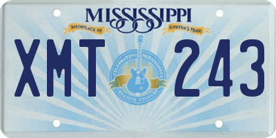 MS license plate XMT243