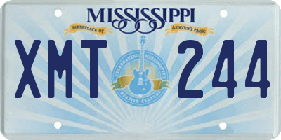 MS license plate XMT244