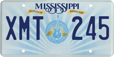 MS license plate XMT245