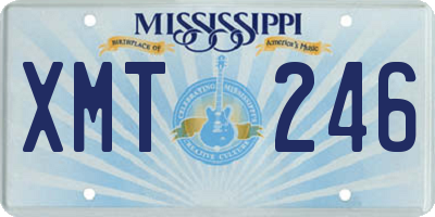 MS license plate XMT246