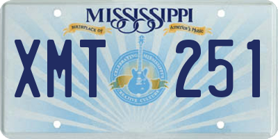 MS license plate XMT251