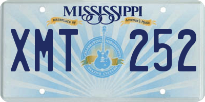 MS license plate XMT252