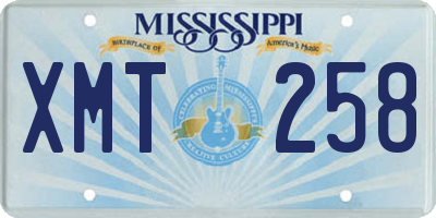MS license plate XMT258