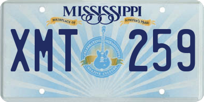 MS license plate XMT259