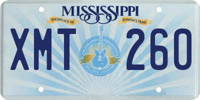 MS license plate XMT260
