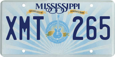 MS license plate XMT265