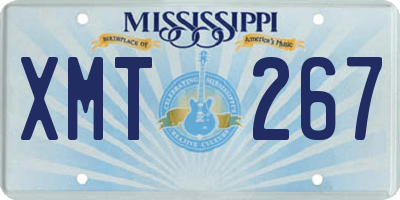 MS license plate XMT267