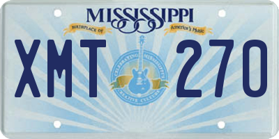 MS license plate XMT270