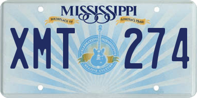 MS license plate XMT274
