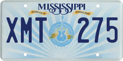 MS license plate XMT275
