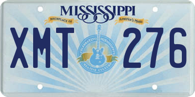 MS license plate XMT276