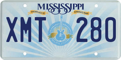 MS license plate XMT280