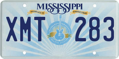 MS license plate XMT283