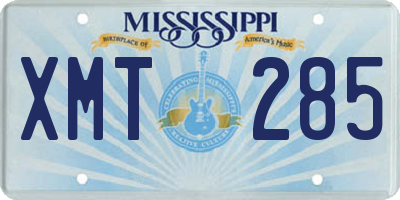 MS license plate XMT285
