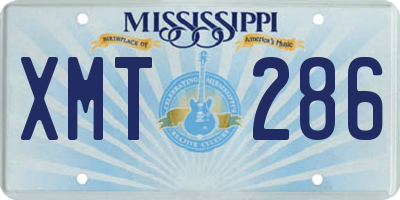 MS license plate XMT286