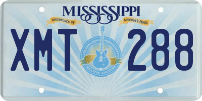 MS license plate XMT288