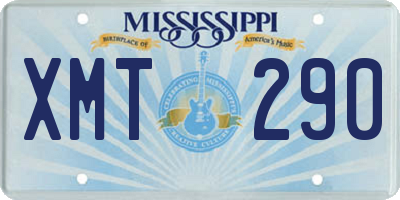 MS license plate XMT290
