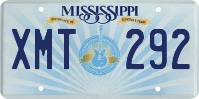 MS license plate XMT292