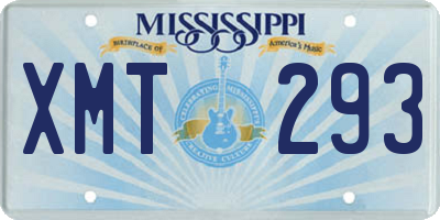 MS license plate XMT293