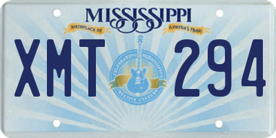 MS license plate XMT294