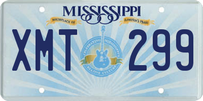 MS license plate XMT299