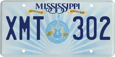 MS license plate XMT302