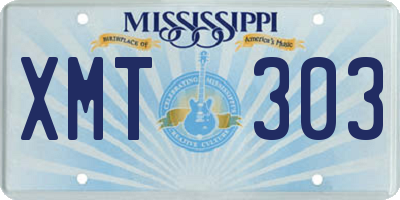 MS license plate XMT303