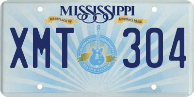MS license plate XMT304