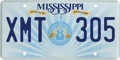 MS license plate XMT305