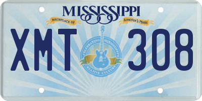MS license plate XMT308