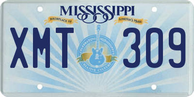 MS license plate XMT309