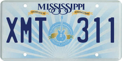 MS license plate XMT311