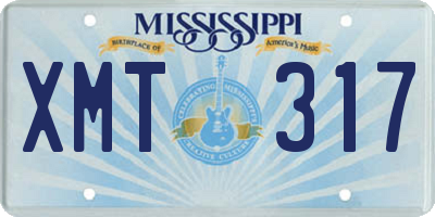 MS license plate XMT317