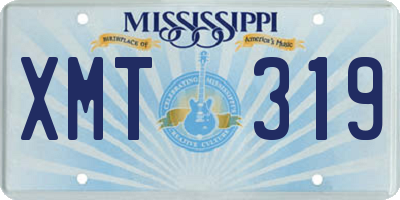 MS license plate XMT319