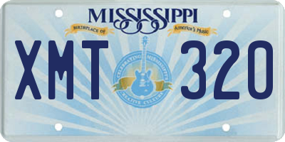MS license plate XMT320