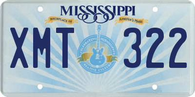 MS license plate XMT322