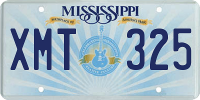 MS license plate XMT325