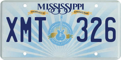 MS license plate XMT326