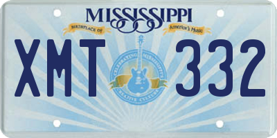MS license plate XMT332