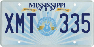MS license plate XMT335