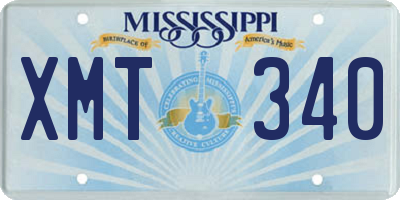 MS license plate XMT340