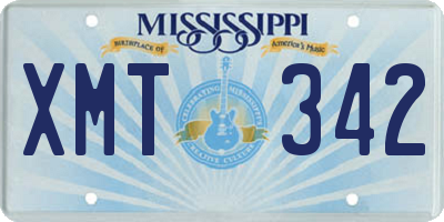 MS license plate XMT342