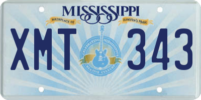 MS license plate XMT343