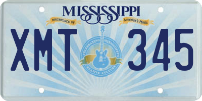 MS license plate XMT345