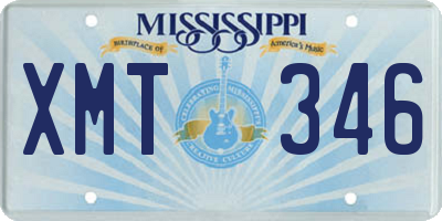 MS license plate XMT346