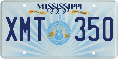 MS license plate XMT350