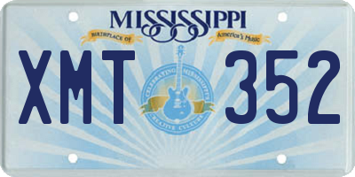 MS license plate XMT352