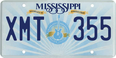 MS license plate XMT355